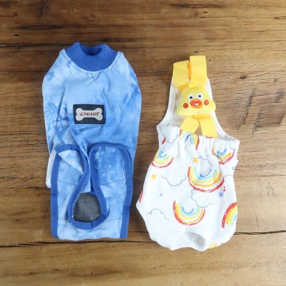 ONE PIECE OUTFIT FOR SMALL DOG WITH SPECIAL NEEDS BUNDLE SIZE SMALL NEW - Picture 1 of 11